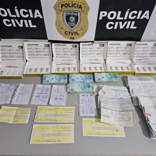 Operação da Polícia Civil em Juazeirinho apreende medicamento contrabandeado e mais de R$ 1,8 milhão em cheques