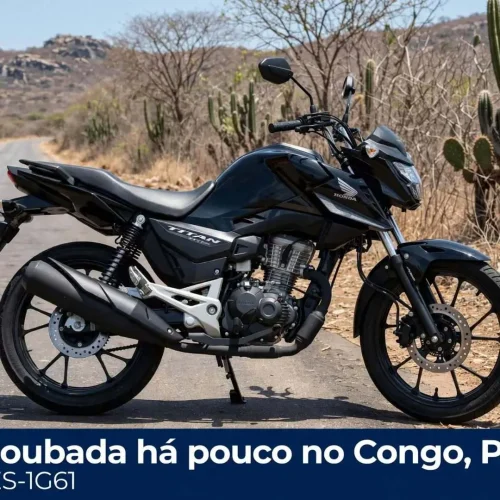 Moto é roubada no Congo; proprietário pede ajuda para localizar veículo