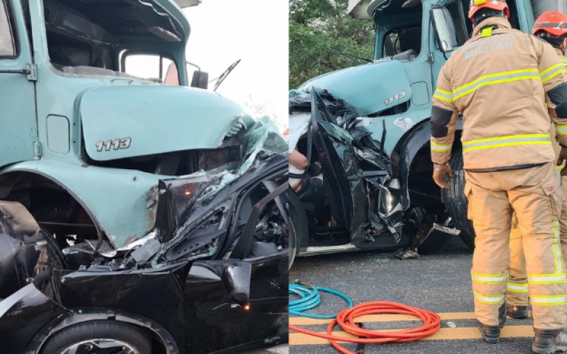 Acidente entre carro e caminhão deixa três pessoas mortas, em Juazeirinho