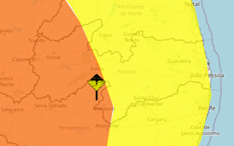 Inmet emite alertas de chuvas para toda a Paraíba até esta sexta-feira (27)
