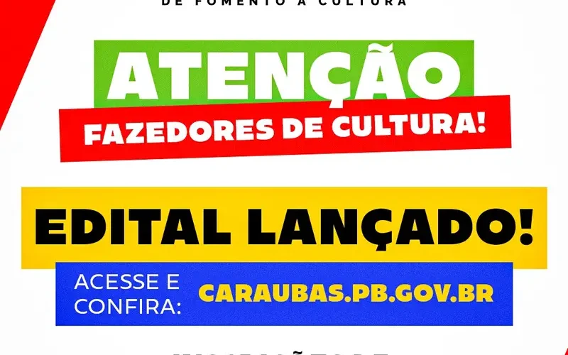 Prefeitura de Caraúbas lança edital da Política Nacional Aldir Blanc para incentivo à cultura