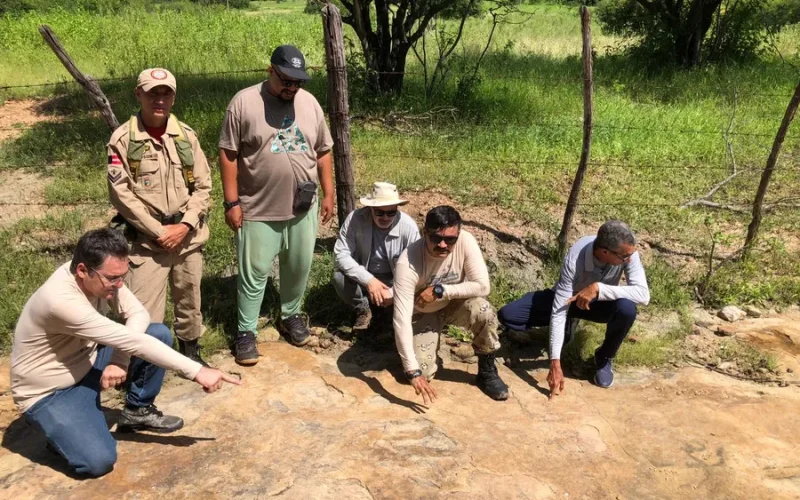 Pesquisa aponta descoberta da maior pegada de dinossauro do Brasil em Sousa, na Paraíba