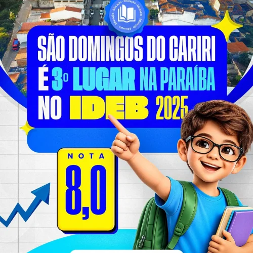 Educação de São Domingos do Cariri é destaque no IDEB e conquista o 3º lugar na Paraíba com nota 8,0