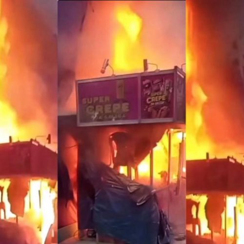 Incêndio atinge barraca no Parque do Povo, em Campina Grande