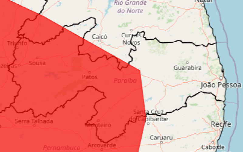 Chuvas intensas colocam cidades da PB sob alerta máximo