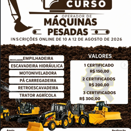 Prefeitura de Congo em parceria com a Quality Cursos promove curso de máquinas pesadas