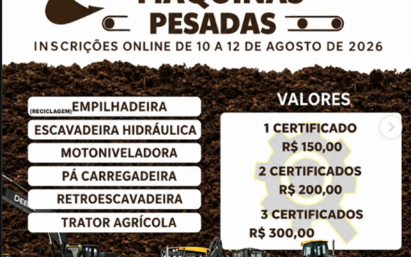 Prefeitura de Congo em parceria com a Quality Cursos promove curso de máquinas pesadas